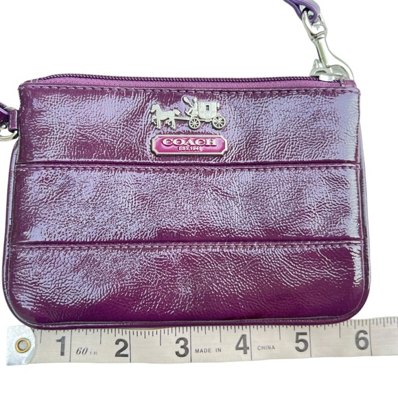 Coach purple patent small zippy wallet heritage - Picture 7 of 8